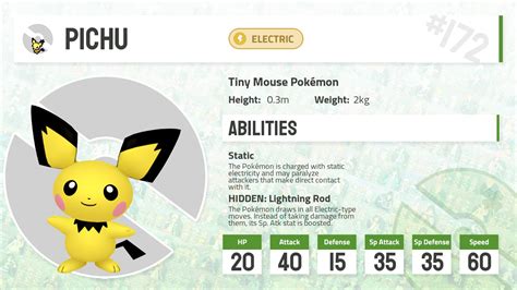 pichu base stats.